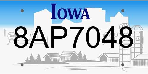 8AP7048 Iowa License Plate
