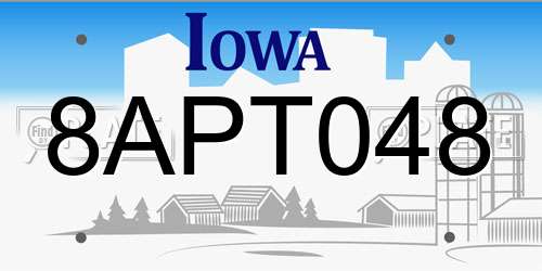 8APT048 Iowa License Plate