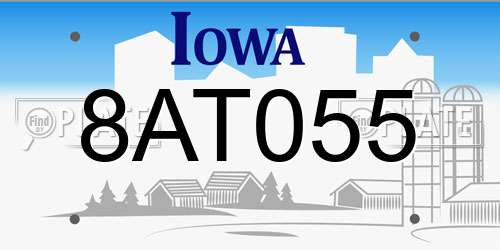 8AT055 Iowa License Plate