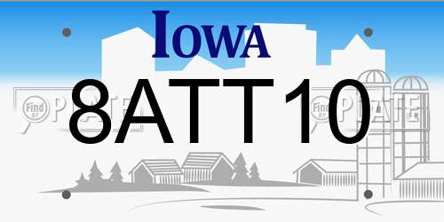 8ATT10 Iowa License Plate