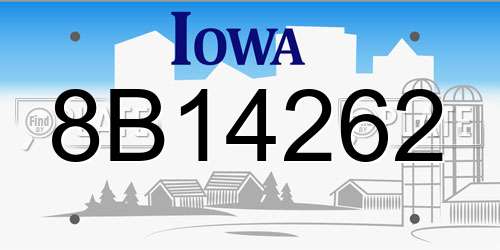 8B14262 Iowa License Plate