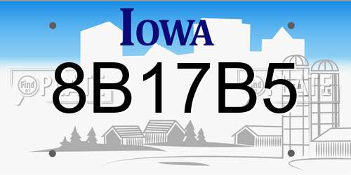 8B17B5 Iowa License Plate