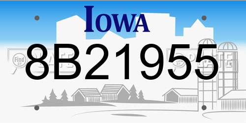 8B21955 Iowa License Plate