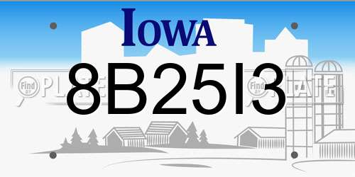 8B25I3 Iowa License Plate
