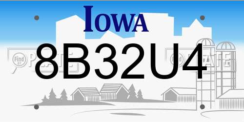 8B32U4 Iowa License Plate
