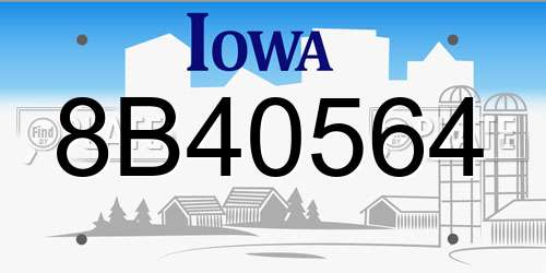 8B40564 Iowa License Plate