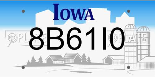 8B61I0 Iowa License Plate