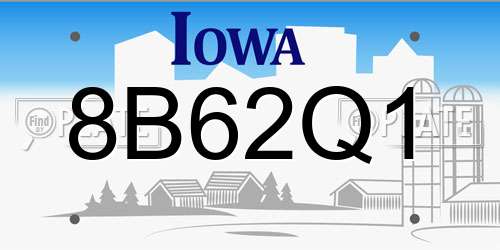 8B62Q1 Iowa License Plate