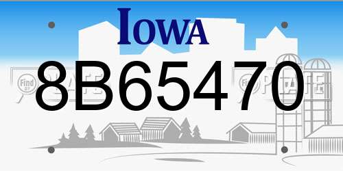 8B65470 Iowa License Plate