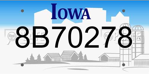8B70278 Iowa License Plate
