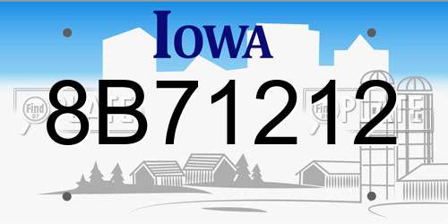 8B71212 Iowa License Plate