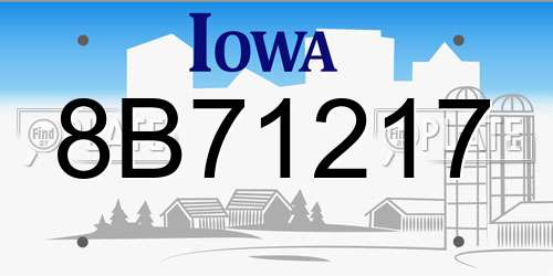 8B71217 Iowa License Plate
