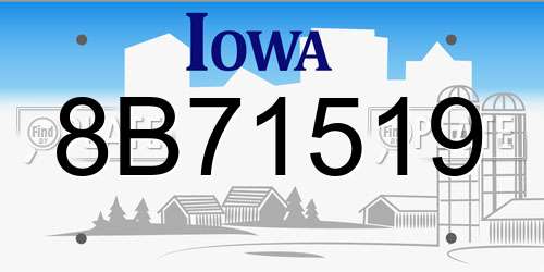 8B71519 Iowa License Plate