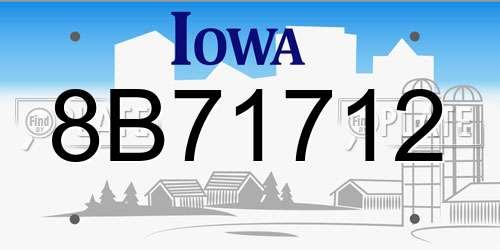 8B71712 Iowa License Plate