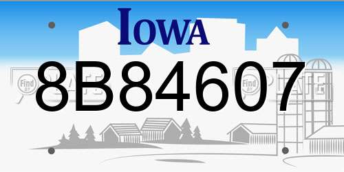 8B84607 Iowa License Plate