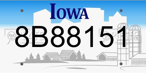 8B88151 Iowa License Plate