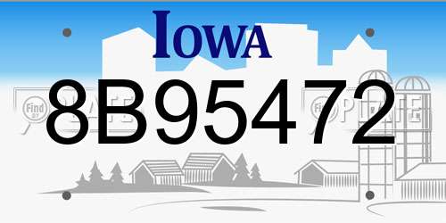 8B95472 Iowa License Plate