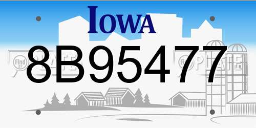 8B95477 Iowa License Plate