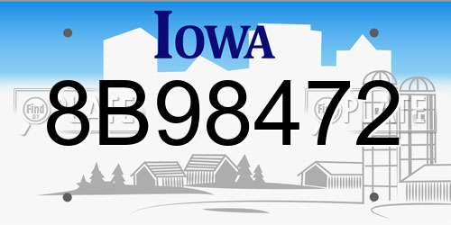 8B98472 Iowa License Plate