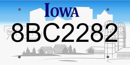 8BC2282 Iowa License Plate