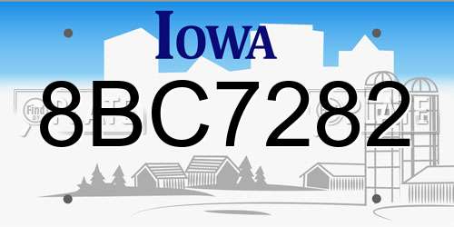 8BC7282 Iowa License Plate