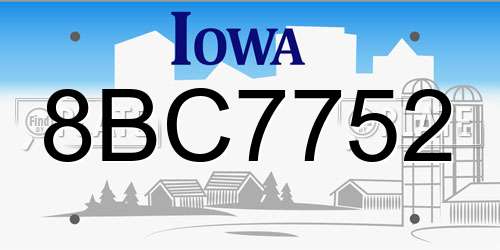 8BC7752 Iowa License Plate