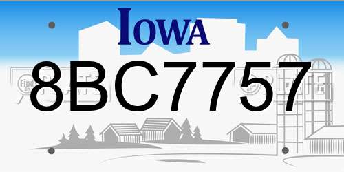 8BC7757 Iowa License Plate
