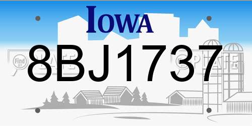 8BJ1737 Iowa License Plate