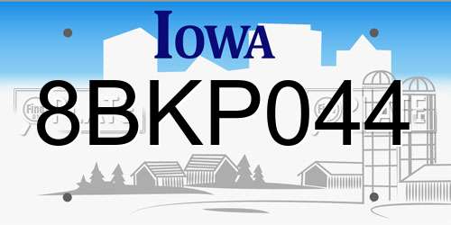 8BKP044 Iowa License Plate
