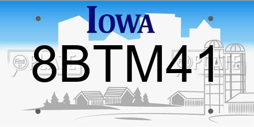 8BTM41 Iowa License Plate