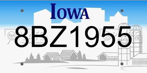 8BZ1955 Iowa License Plate
