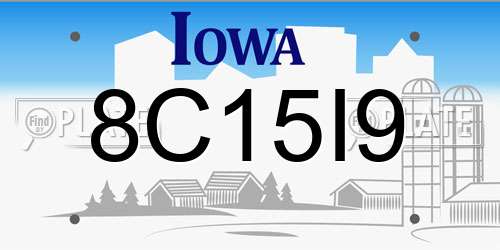 8C15I9 Iowa License Plate