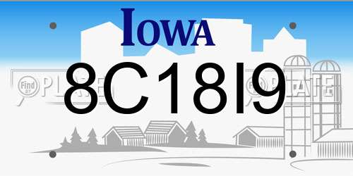 8C18I9 Iowa License Plate