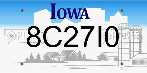 8C27I0 Iowa License Plate