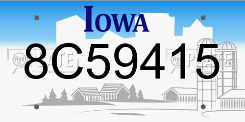8C59415 Iowa License Plate