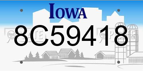 8C59418 Iowa License Plate