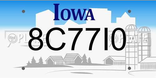 8C77I0 Iowa License Plate