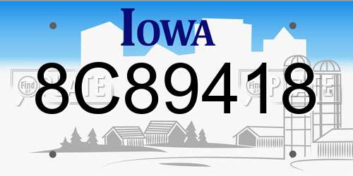 8C89418 Iowa License Plate