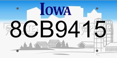 8CB9415 Iowa License Plate