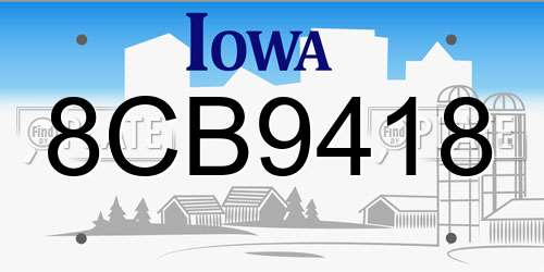 8CB9418 Iowa License Plate
