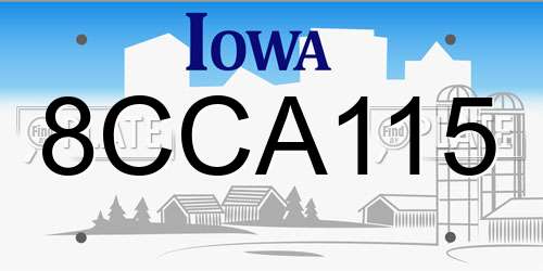 8CCA115 Iowa License Plate