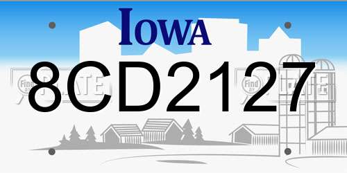 8CD2127 Iowa License Plate