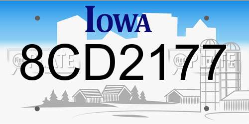 8CD2177 Iowa License Plate