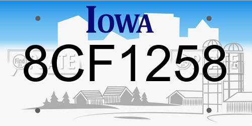 8CF1258 Iowa License Plate