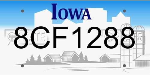 8CF1288 Iowa License Plate