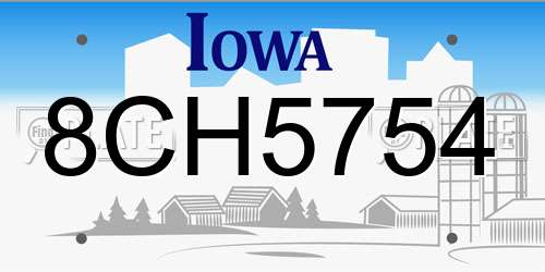 8CH5754 Iowa License Plate