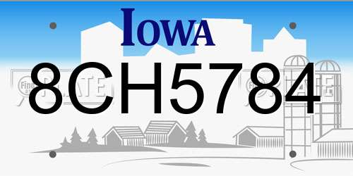8CH5784 Iowa License Plate