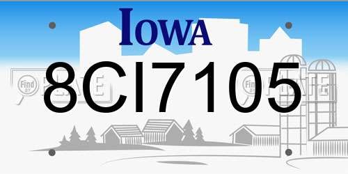 8CI7105 Iowa License Plate