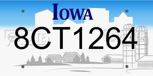 8CT1264 Iowa License Plate