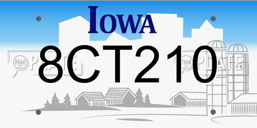8CT210 Iowa License Plate